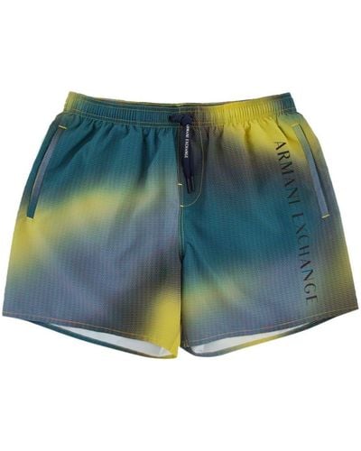 Armani Exchange Gradient-effect Swim Shorts - Blue