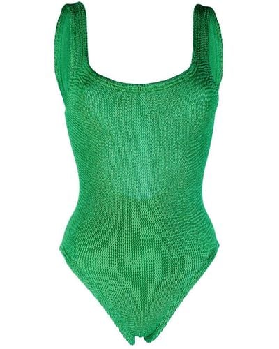 Hunza G Badeanzug mit eckigem Ausschnitt - Grün