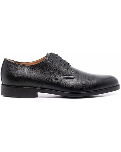 Corneliani Lace-up Leather Derby Shoes - Black