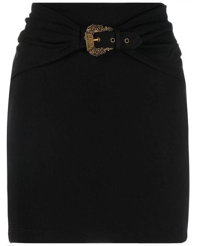 Versace Jeans Couture Falda vaquera con cinturón - Negro
