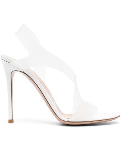 Gianvito Rossi Metropolis Sandals With 105Mm Back Strap - White
