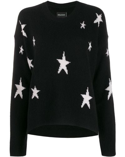 Zadig & Voltaire Markus Star-embellished Cashmere Sweater - Black