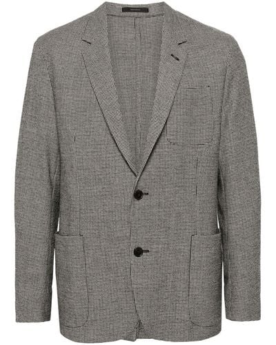 Paul Smith Single-breasted Check-pattern Blazer - Grey