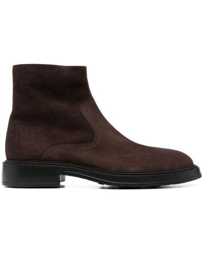 Tod's Almond-toe Suede Ankle Boots - Brown
