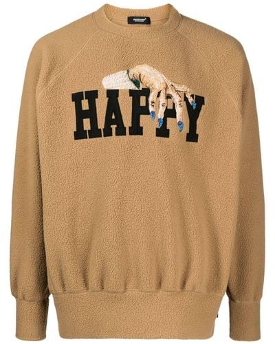 Undercover Fleece-Sweatshirt mit Zierperlen - Braun
