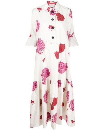 La DoubleJ Hemdkleid mit Blumen-Print - Pink