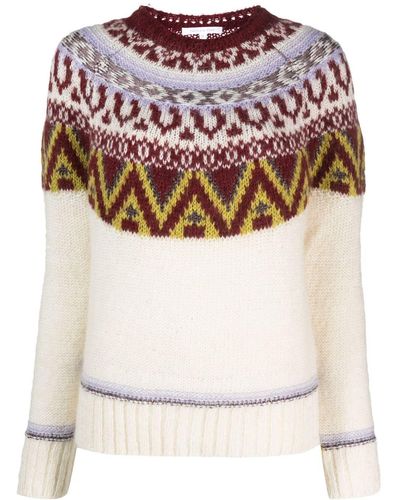 Patrizia Pepe Norwegian Intarsia-knit Sweater - Natural