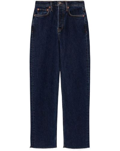 RE/DONE '70s Stove Pipe Mid-rise Jeans - Blue