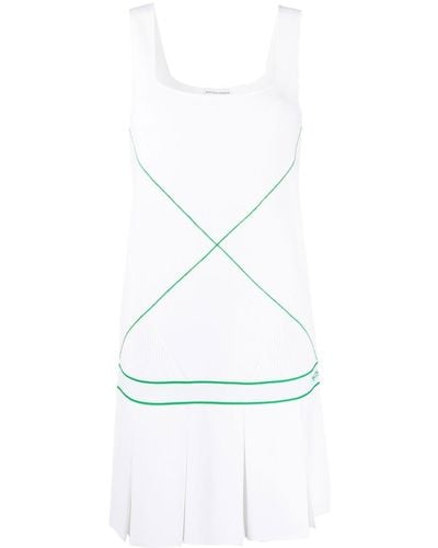 Bottega Veneta Sleeveless Drop-waist Tennis Dress - White