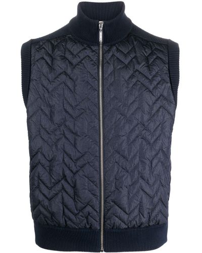 Missoni Chevron-quilted Zip-up Gilet - Blue