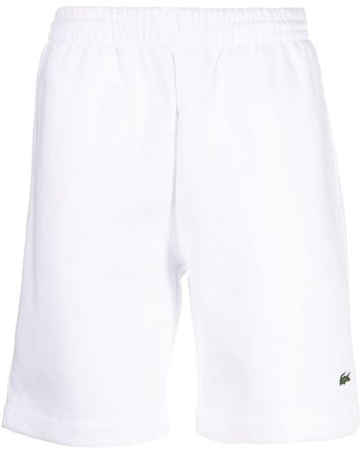 Lacoste Shorts Met Geborduurd Logo - Wit