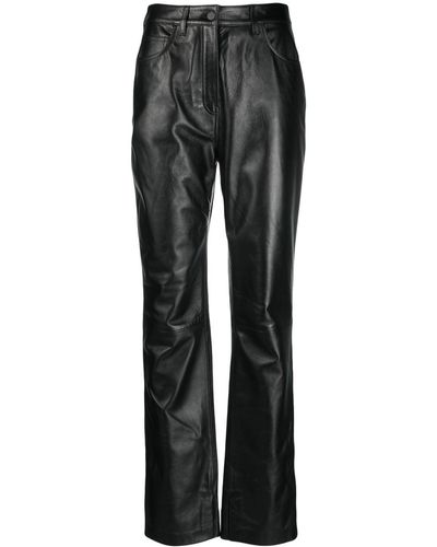 Calvin Klein Pantalon en cuir à coupe slim - Noir