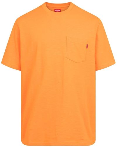 Supreme Camiseta con bolsillo - Naranja