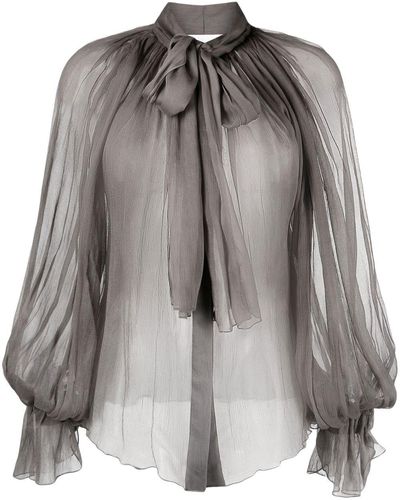 Atu Body Couture Hemd mit Ballonärmeln - Grau
