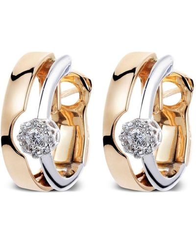 YEPREM 18kt Rose Gold Electrified Diamond Earrings - White