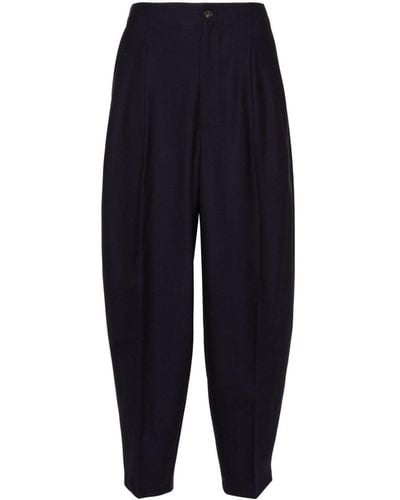 Polo Ralph Lauren Wool-blend Cropped Trousers - Blue