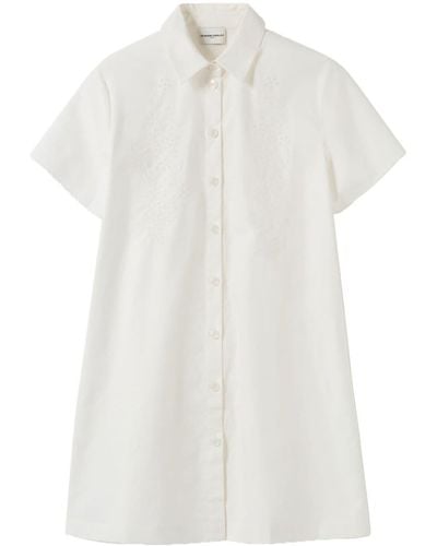 Claudie Pierlot Broderie Anglaise Cotton Shirt Dress - White