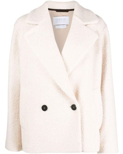 Harris Wharf London Double-breasted Fitted Coat - Natural