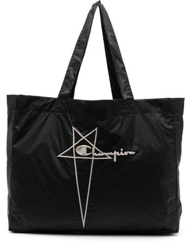 Rick Owens X Champion Logo-embroidered Tote Bag - Black
