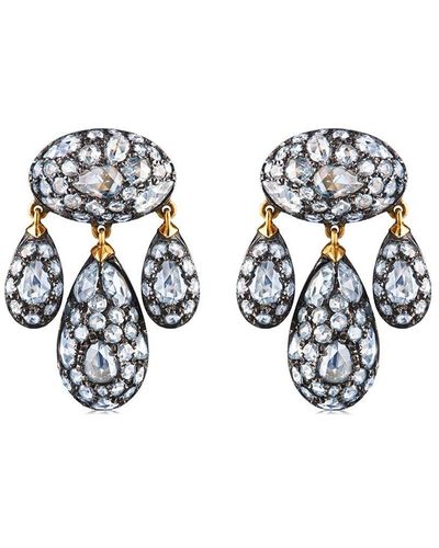 Fred Leighton 18kt Gold Diamond Modern Girandole Pendant Earrings - Metallic