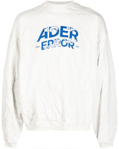 Adererror Logo-embroidered Crinkled Sweatshirt - Blue