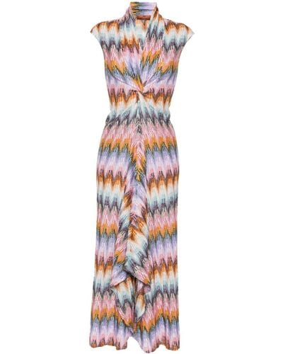 Missoni Maxi Dress With Zigzag Pattern - White