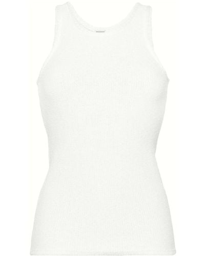 Totême Bouclé Knit Tank Top - White