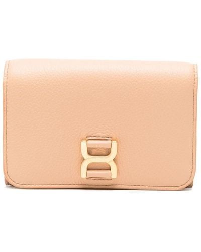Chloé Tri-fold Leather Wallet - Natural