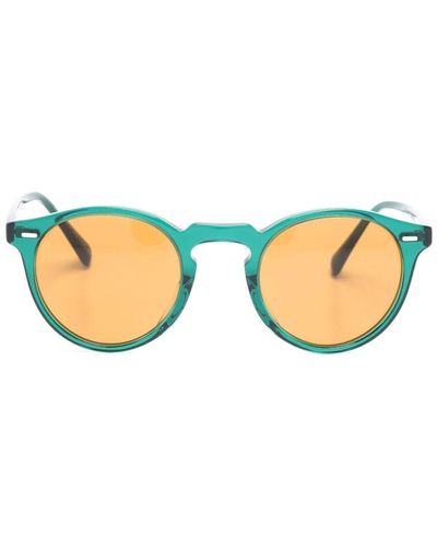 Oliver Peoples Zonnebril Met Rond Montuur - Groen