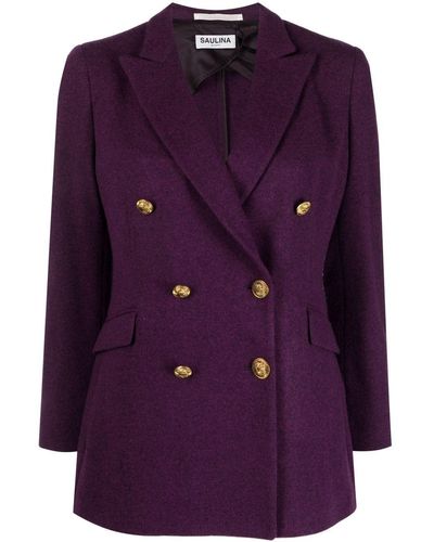 SAULINA Tailored Double-breasted Jacket - Purple