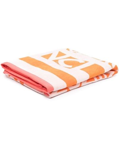 Moncler Logo-print Cotton Beach Towel - Pink