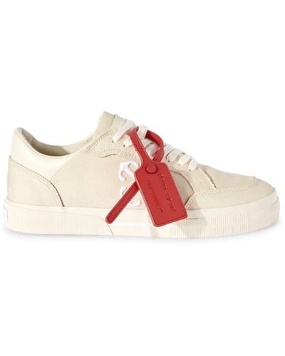 Off-White c/o Virgil Abloh Vulcanized Contrasting-tag Canvas Sneakers - Pink
