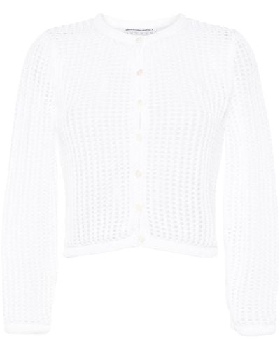 Alexander Wang Open-knit Cropped Cardigan - White