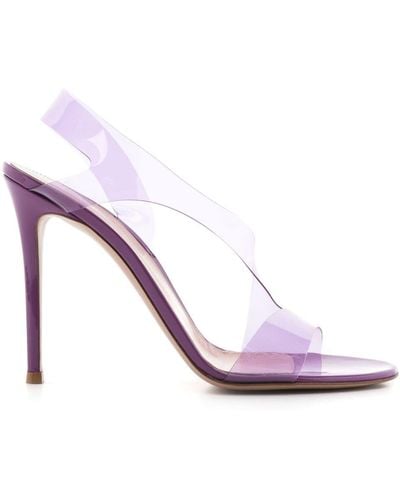Gianvito Rossi Metropolis 105mm Cut-out Transparent Sandals - Pink