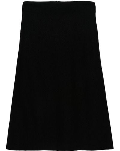 Jil Sander A-line Wool Midi Skirt - Black