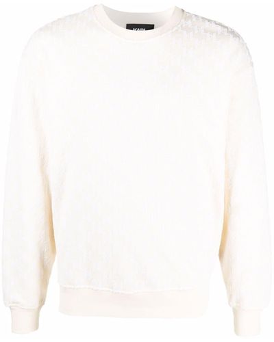 Karl Lagerfeld Flocked Monogram Sweatshirt - White
