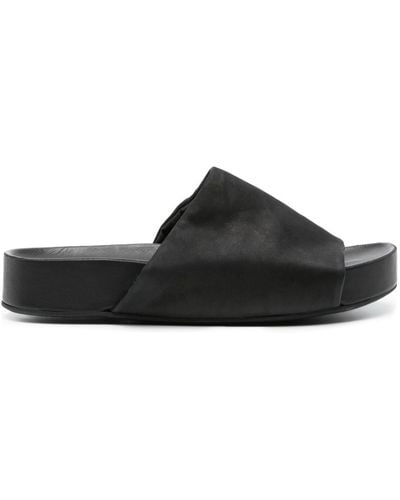 Uma Wang Slip-on Leather Sandals - Black