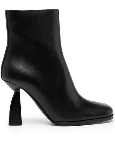 NODALETO Sculpted-heel Ankle Boots - Black