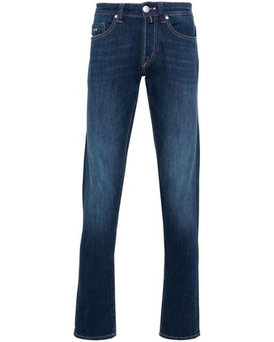 Sartoria Tramarossa Leonardo Buttons Low-rise Slim-fit Jeans - Blue