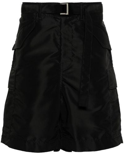 Sacai Belted Cargo Shorts - Black