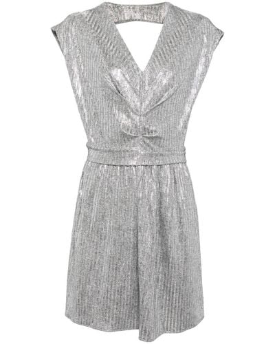 IRO Cut-out Metallic Mini Dress - Gray
