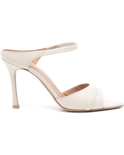 Malone Souliers Una 90mm Leather Mules - White