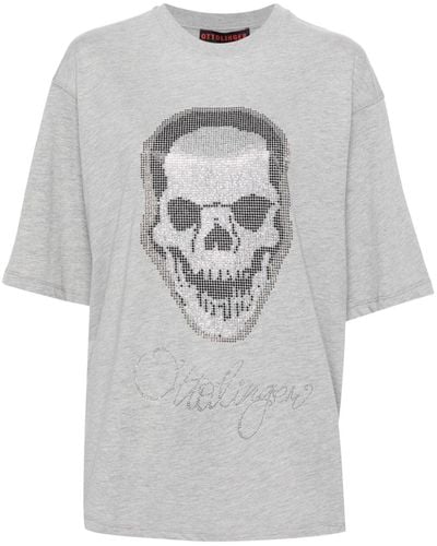 OTTOLINGER Rhinestone-embellished T-shirt - Gray
