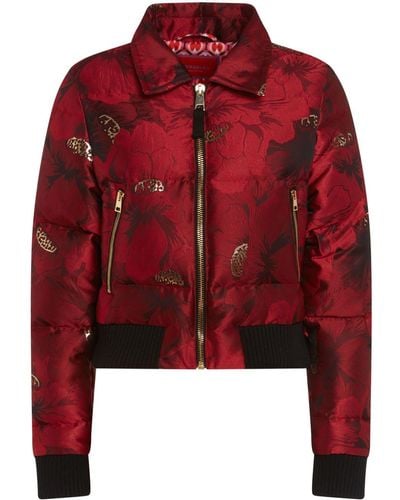 La DoubleJ Bomber La Comasca con effetto jacquard a fiori - Rosso