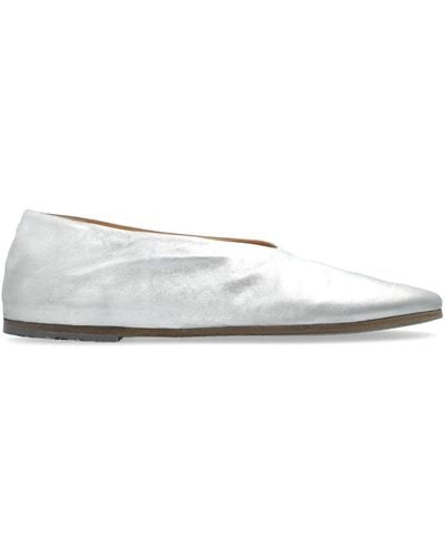 Marsèll Pointed-toe Leather Ballerina Shoes - White
