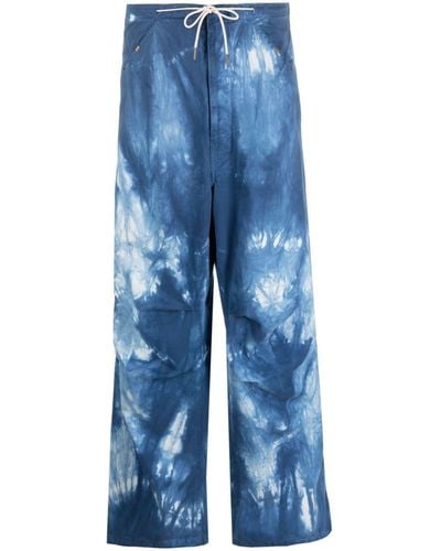 DARKPARK Pantalon ample Daisy à imprimé tie dye - Bleu