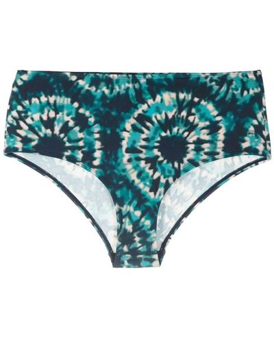 Marlies Dekkers Slip bikini a vita alta con fantasia tie-dye - Blu