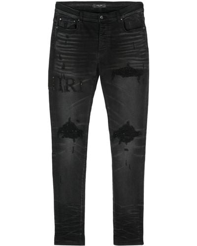 Amiri Jeans Met Geborduurd Logo - Zwart