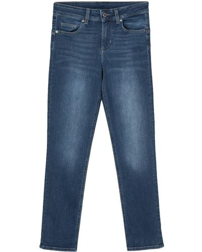 Liu Jo Jeans skinny crop a vita bassa - Blu