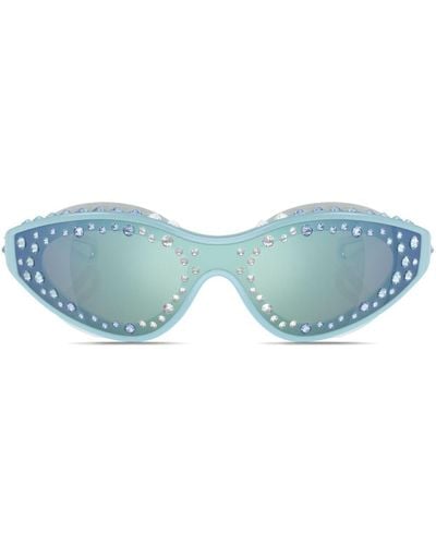 Swarovski Crystal-embellished goggle-frame Sunglasses - Blue